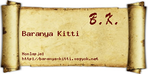 Baranya Kitti névjegykártya